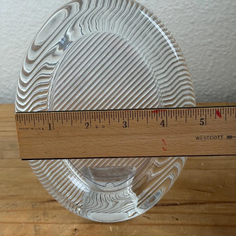 Vintage Mikasa Crystal Glass Picture Frame, 80s‎ Postmodern Ribbed Wave Design